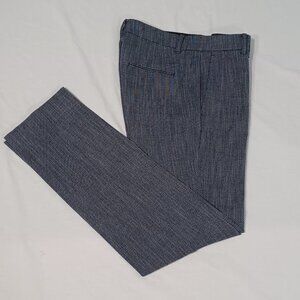 Ann Taylor The Straight Trouser Pants Womens Blue Sz 2 Crosshatch Stretch